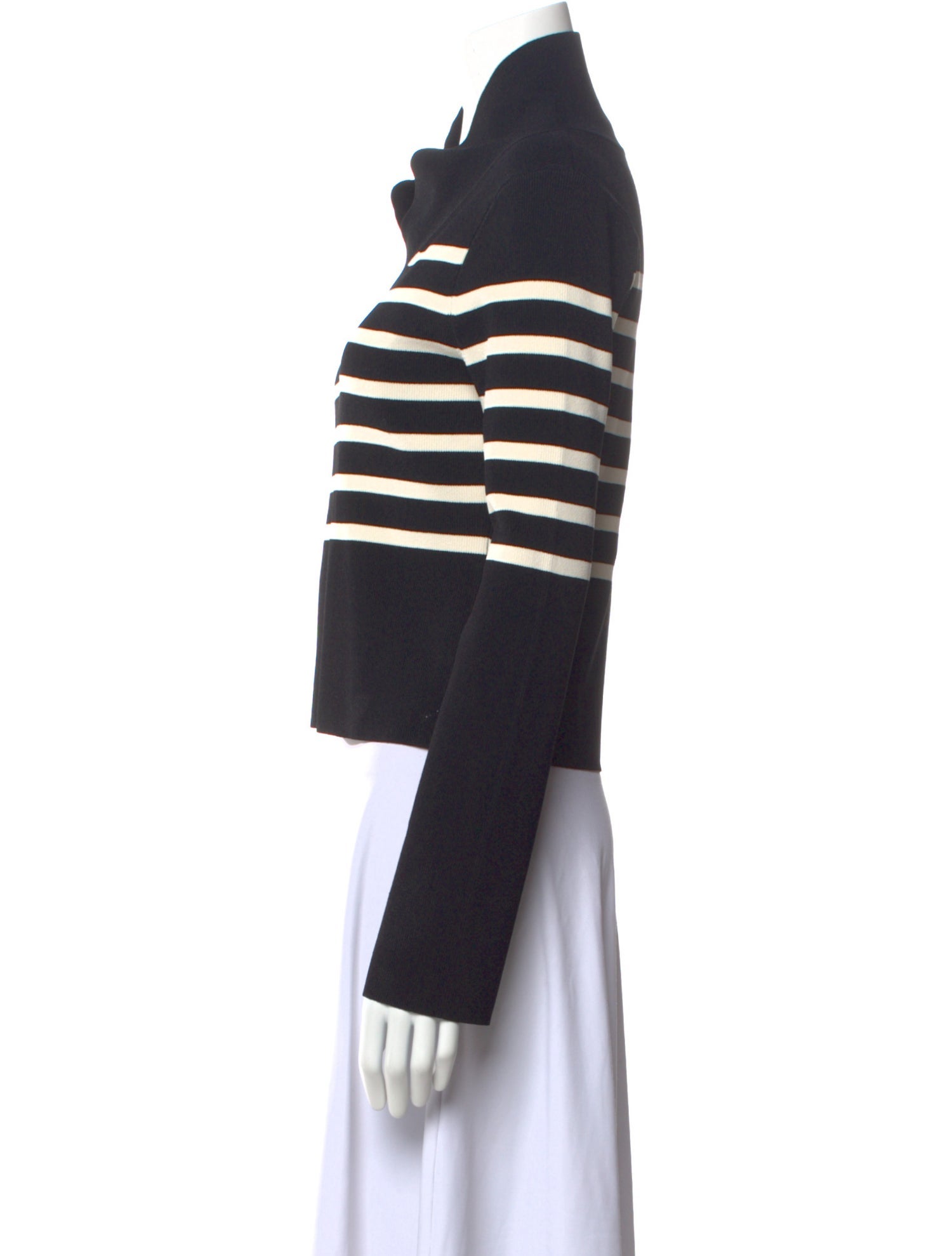 Khaite Striped Long Sleeve Crop Top