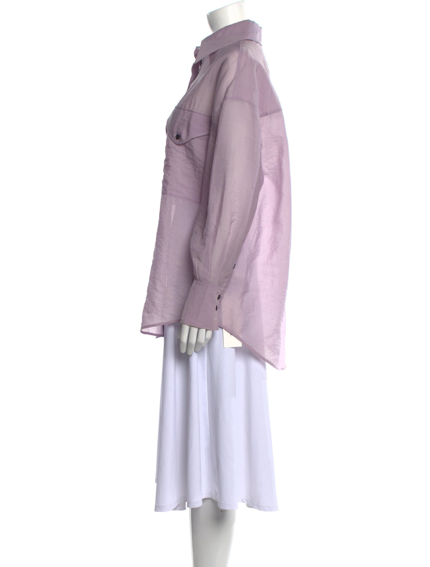 Khaite Silk Long Sleeve Button-Up Top