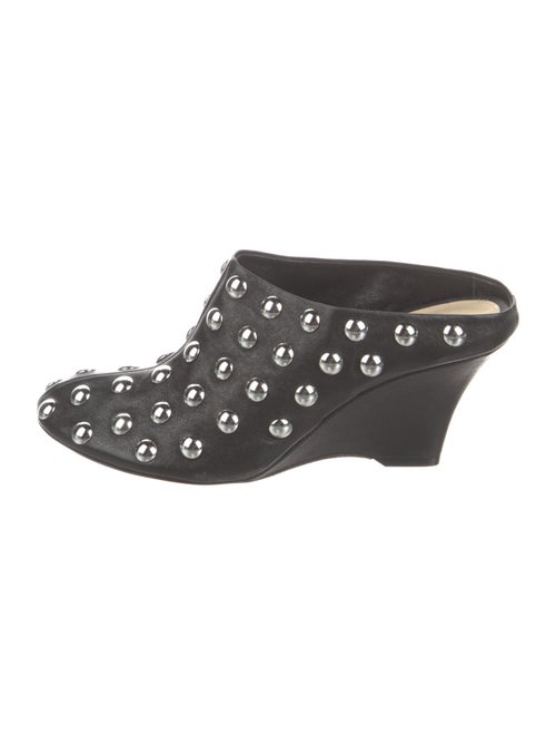Khaite Leather Studded Accents Mules