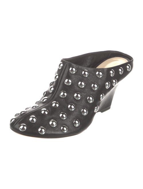 Khaite Leather Studded Accents Mules