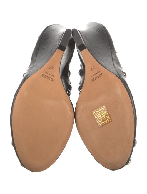 Khaite Leather Studded Accents Mules