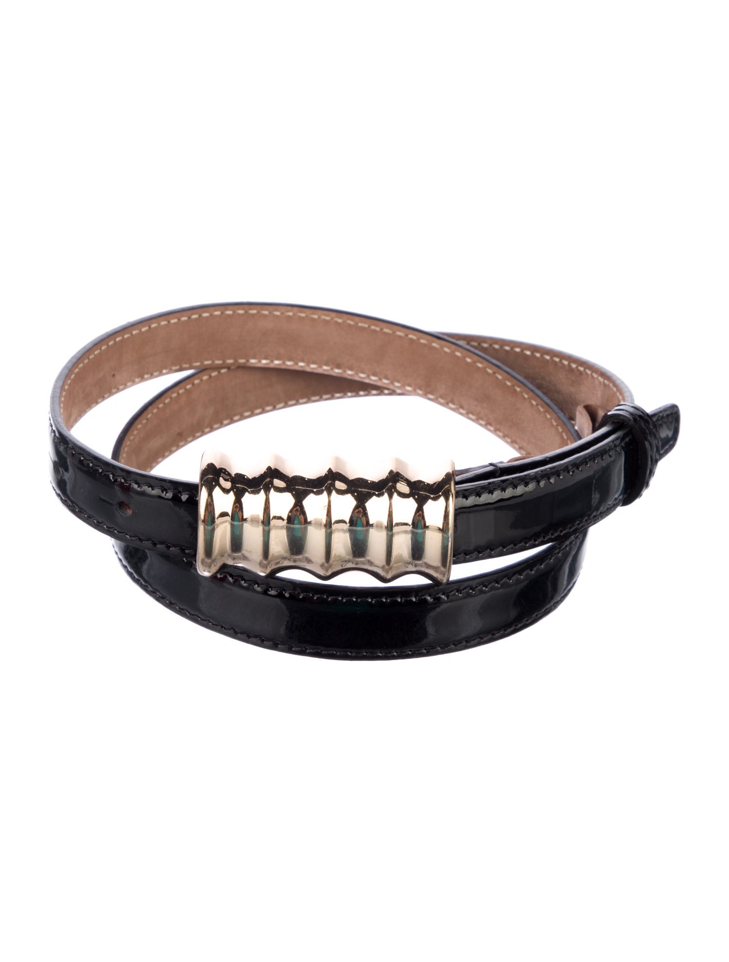 Khaite Skinny Patent Leather Waist Belt