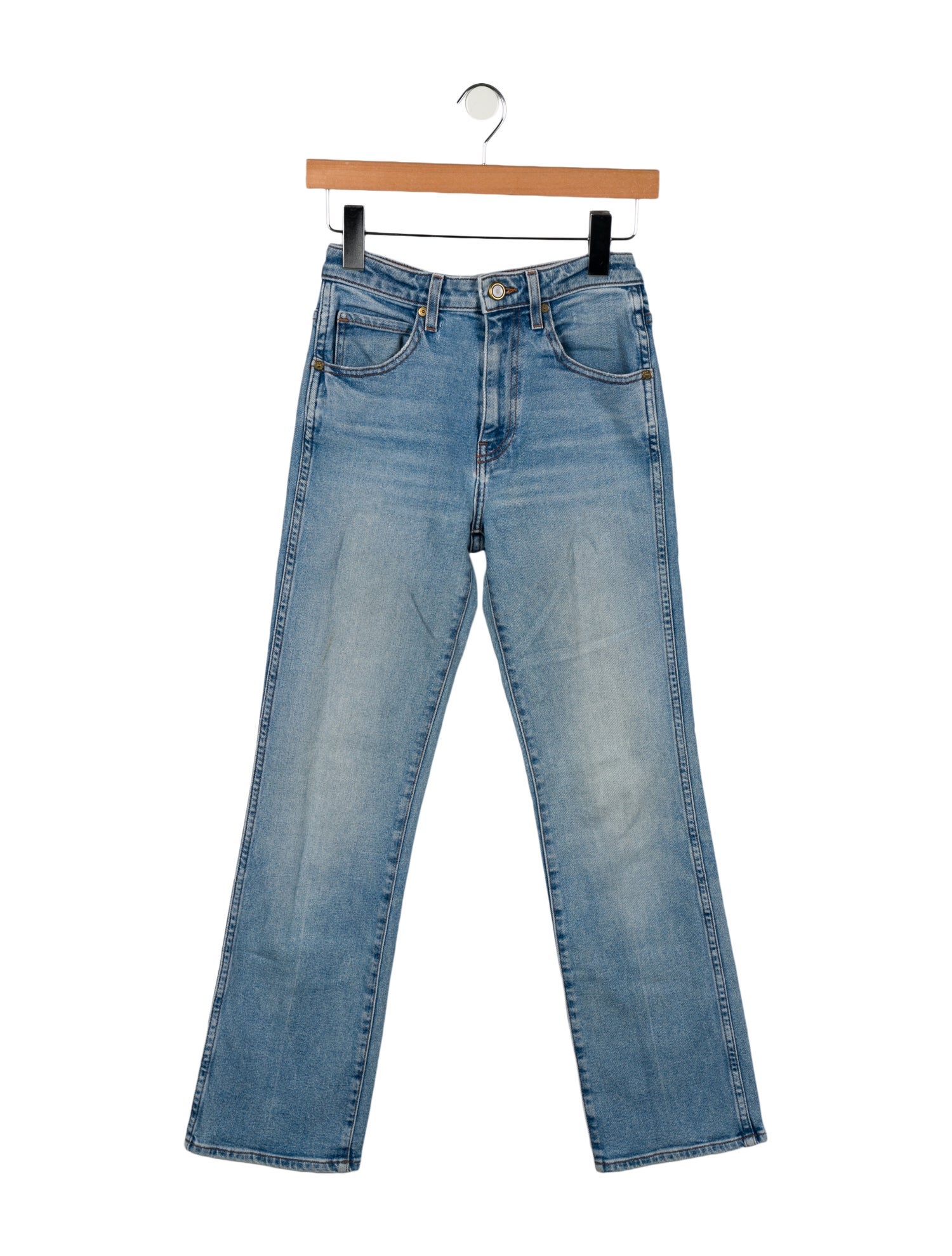 Khaite Mid-Rise Straight Leg Jeans