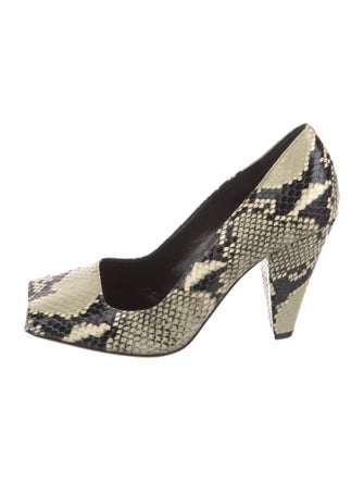 Khaite Embossed Leather Animal Print Pumps