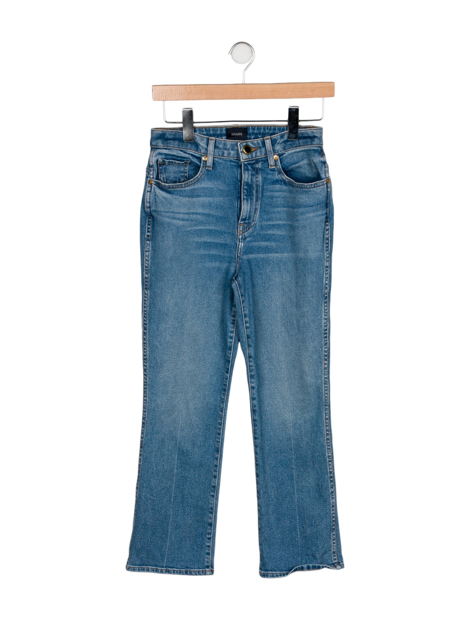 Khaite Mid-Rise Straight Leg Jeans
