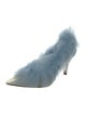 Khaite Mesh Fur Trim Pumps