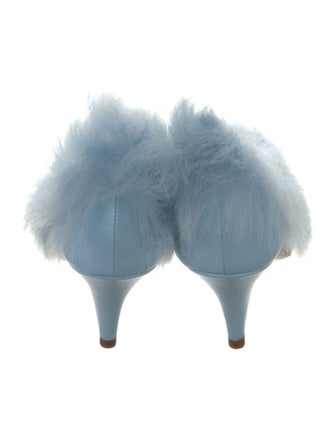 Khaite Mesh Fur Trim Pumps