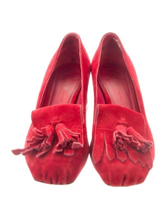 Khaite Suede Fringe Trim Accent Pumps