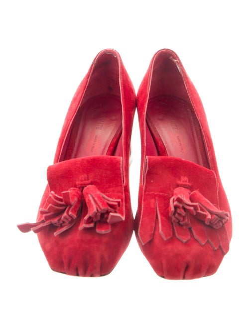 Khaite Suede Fringe Trim Accent Pumps