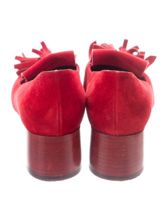 Khaite Suede Fringe Trim Accent Pumps