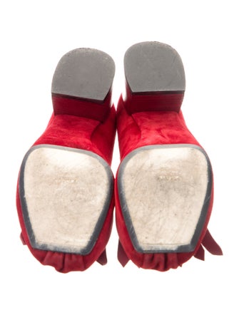 Khaite Suede Fringe Trim Accent Pumps