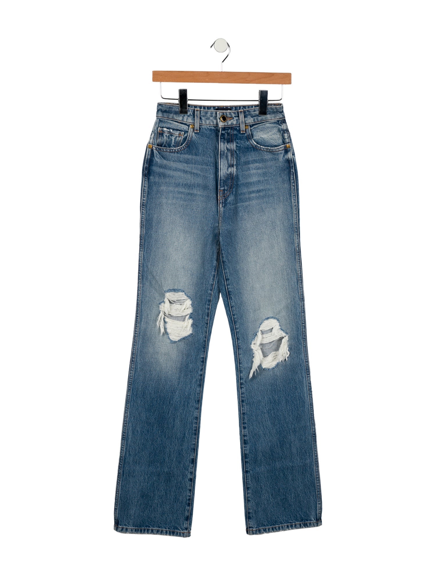 Khaite High-Rise Straight Leg Jeans