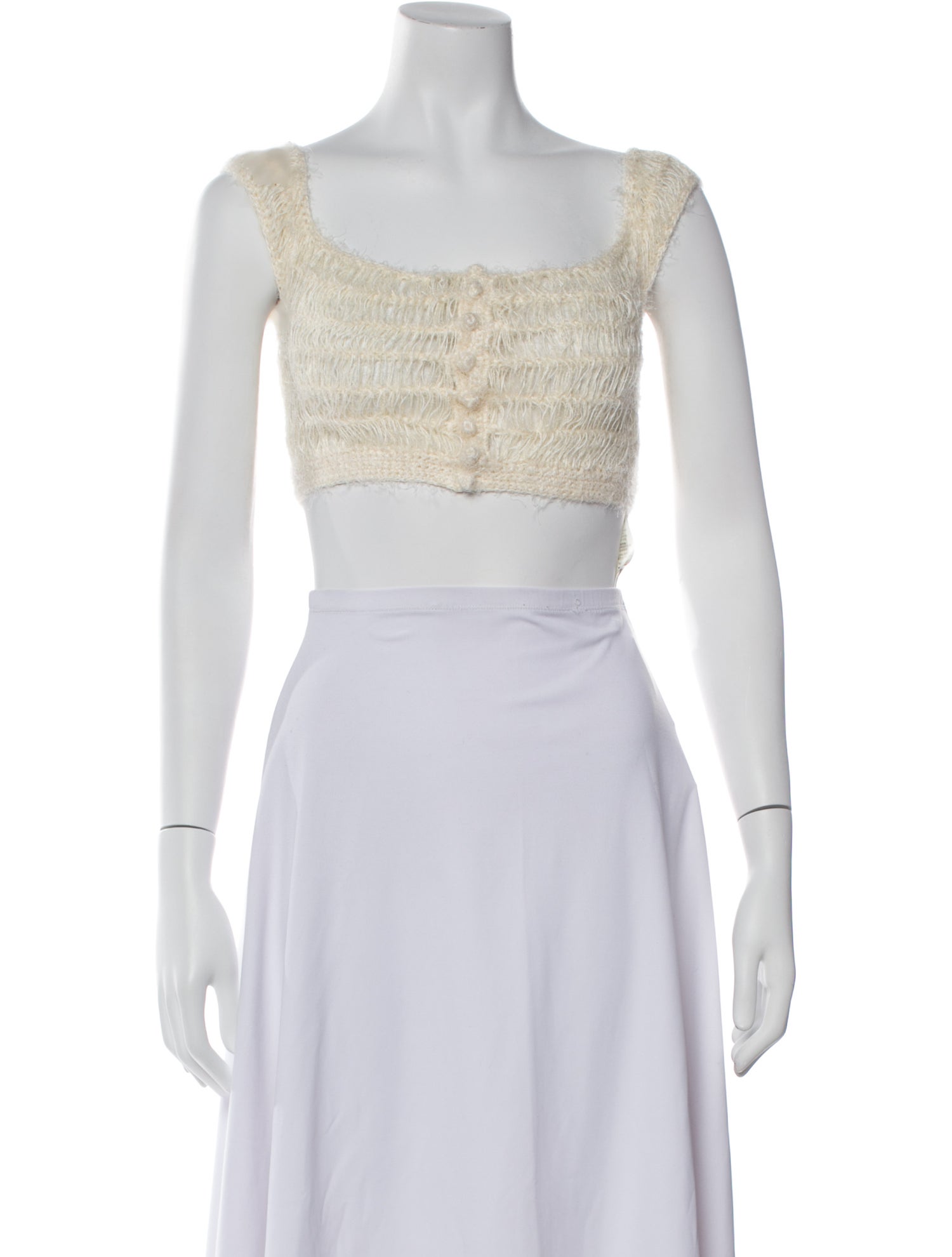 Khaite Linen Square Neckline Crop Top w/ Tags