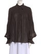 Khaite Virgin Wool Long Sleeve Button-Up Top