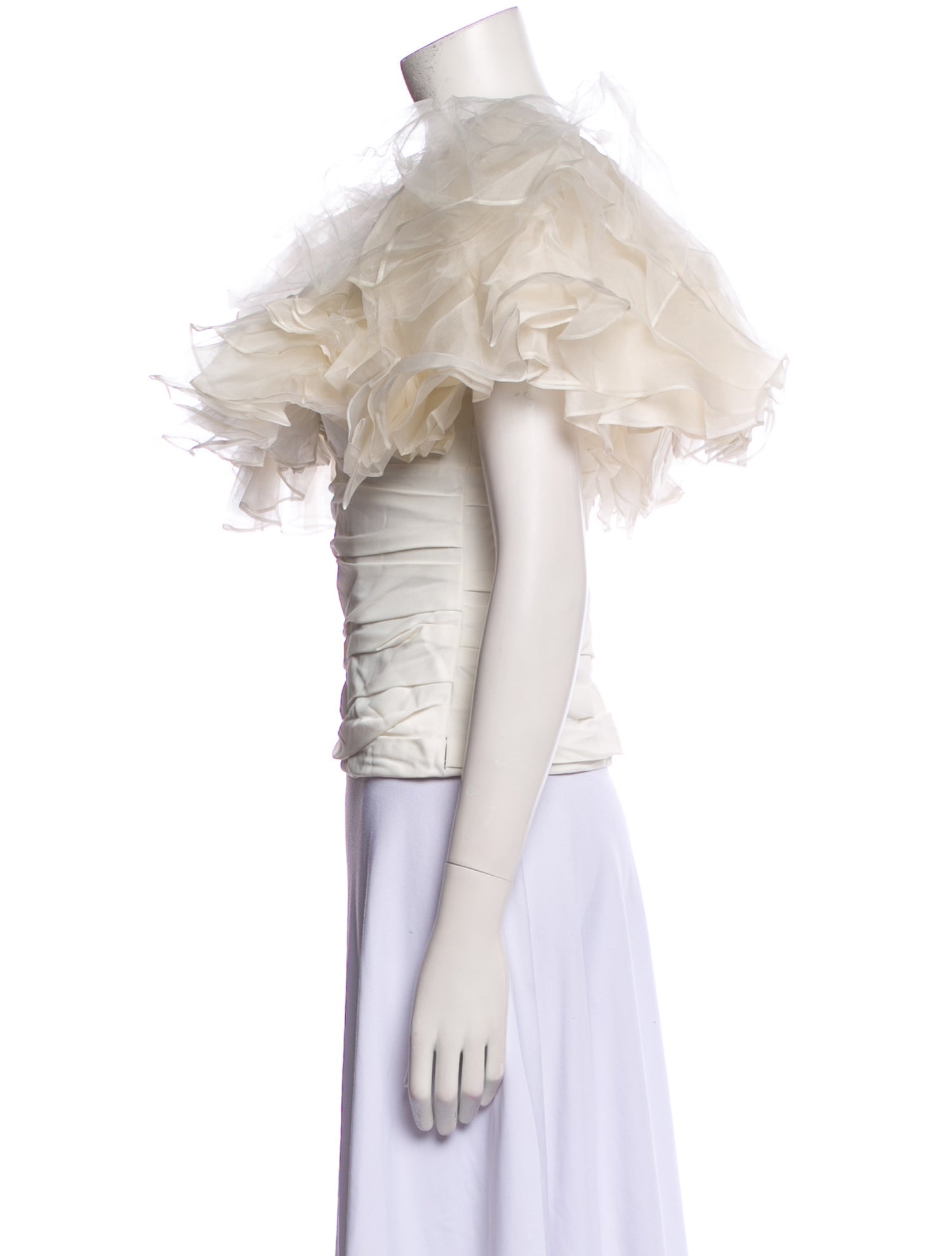 Khaite Square Neckline Short Sleeve Crop Top