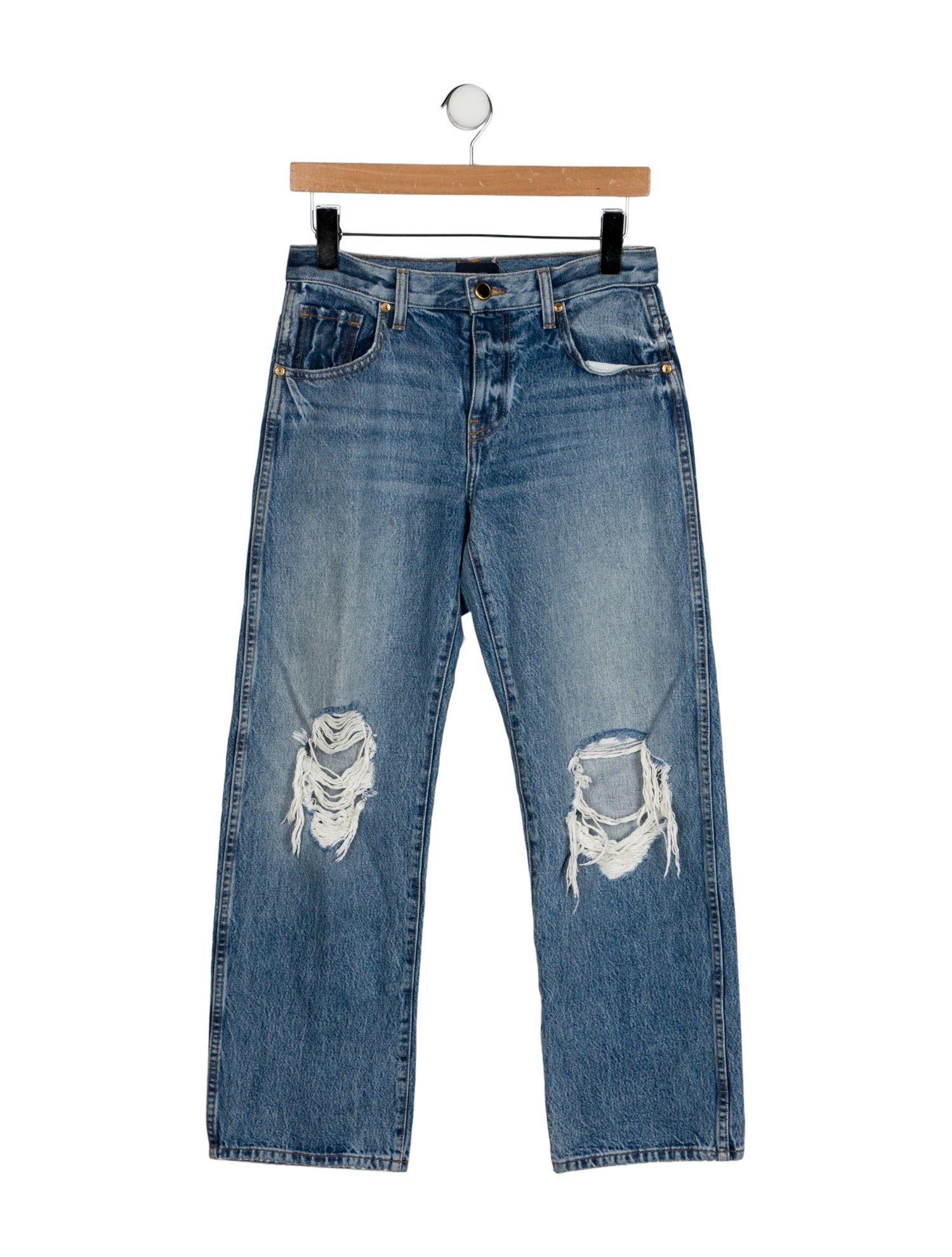 Khaite Mid-Rise Wide Leg Jeans