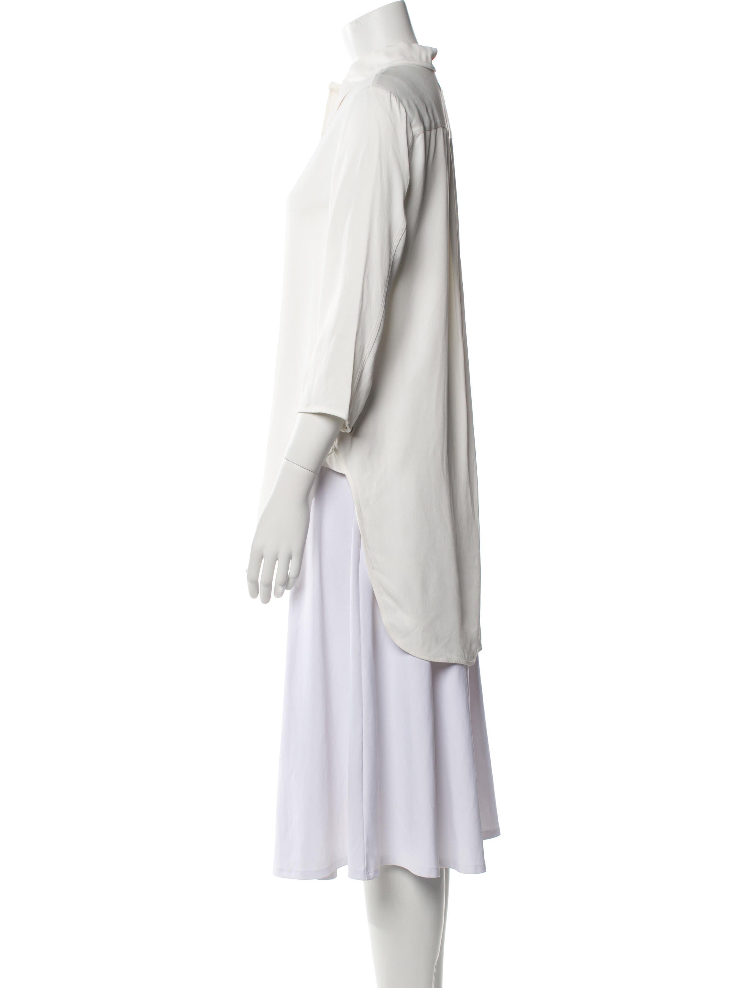 Khaite Three-Quarter Sleeve Button-Up Top