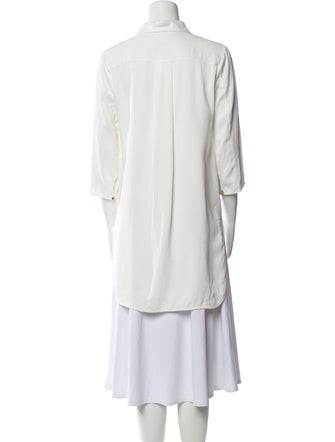 Khaite Three-Quarter Sleeve Button-Up Top