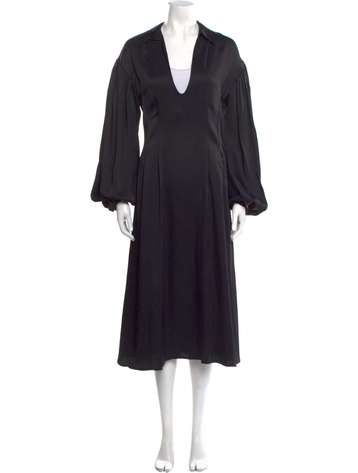 Khaite V-Neck Midi Length Dress