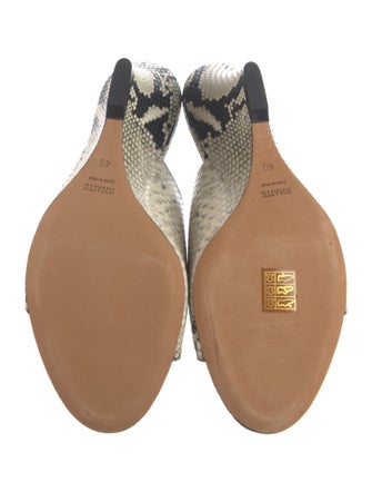 Khaite Embossed Leather Animal Print Slides