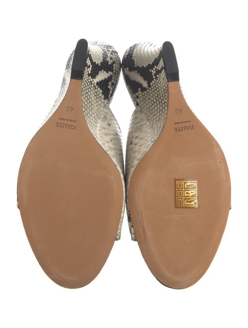 Khaite Embossed Leather Animal Print Slides