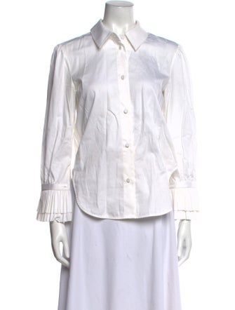 Khaite Three-Quarter Sleeve Button-Up Top