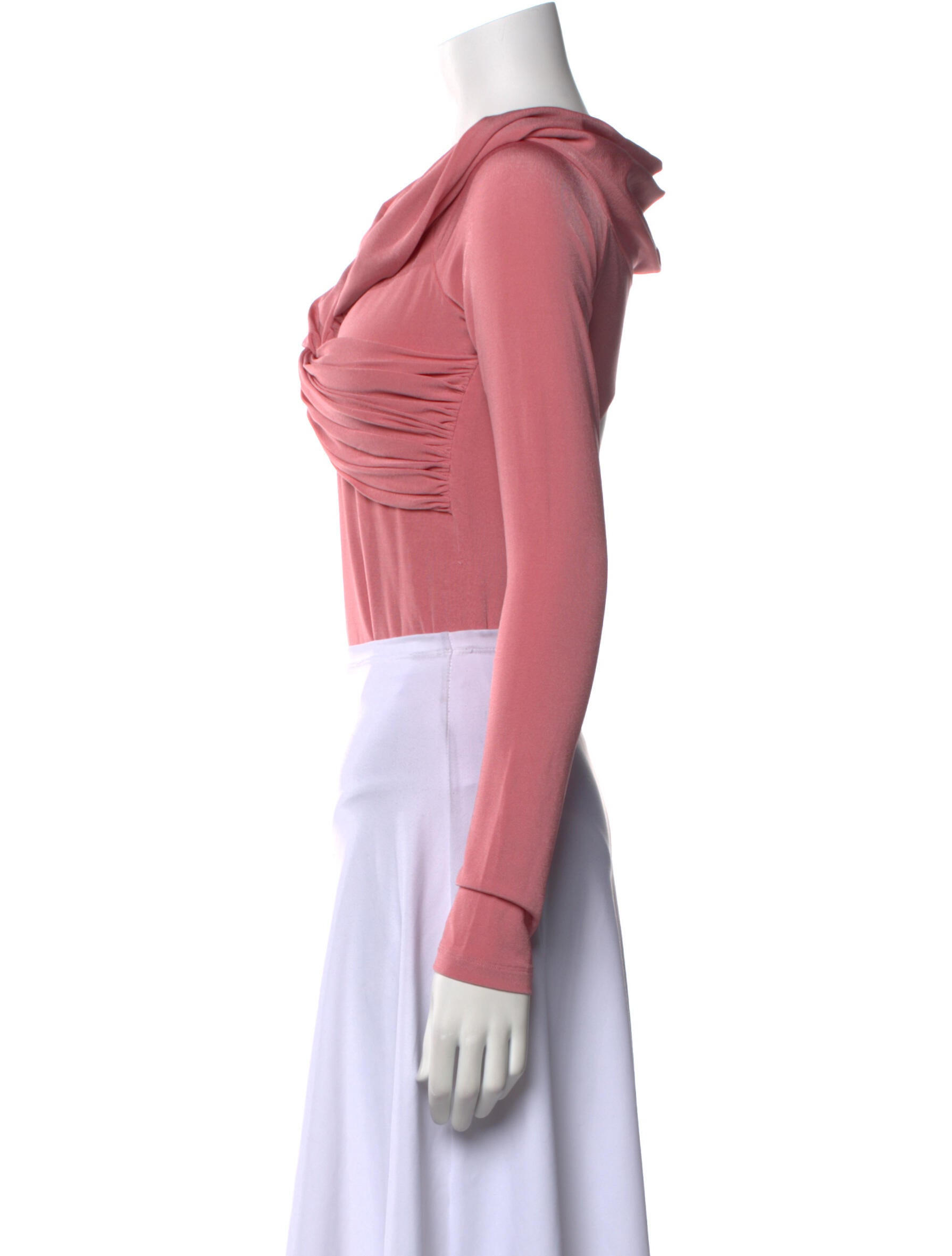 Khaite One-Shoulder Long Sleeve Crop Top