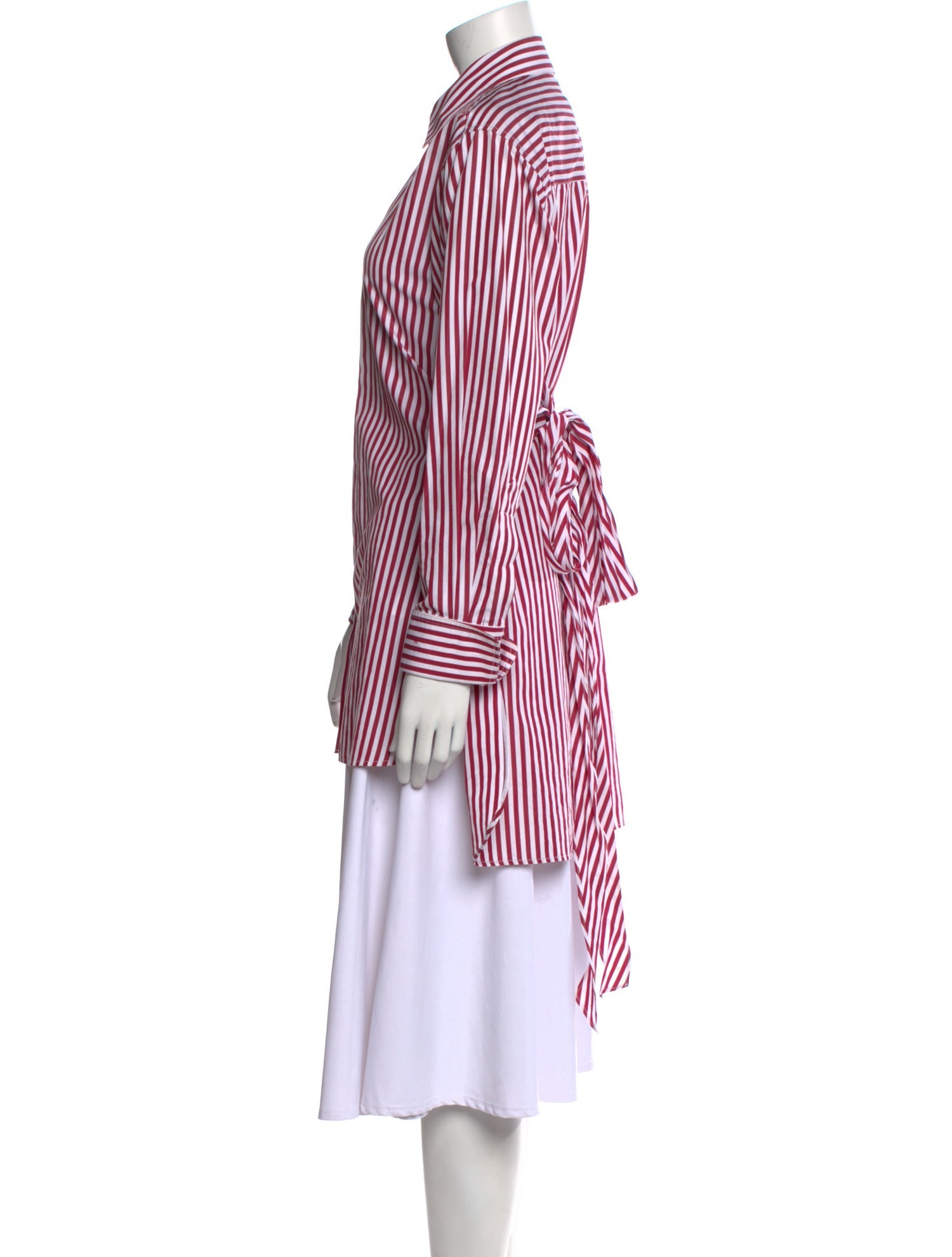 Khaite Striped Long Sleeve Button-Up Top