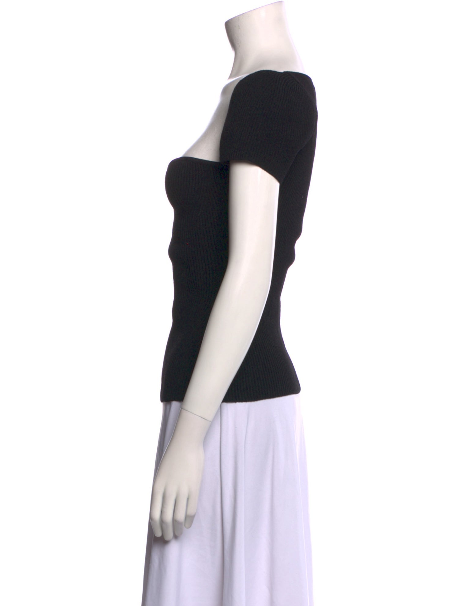 Khaite Square Neckline Short Sleeve Top