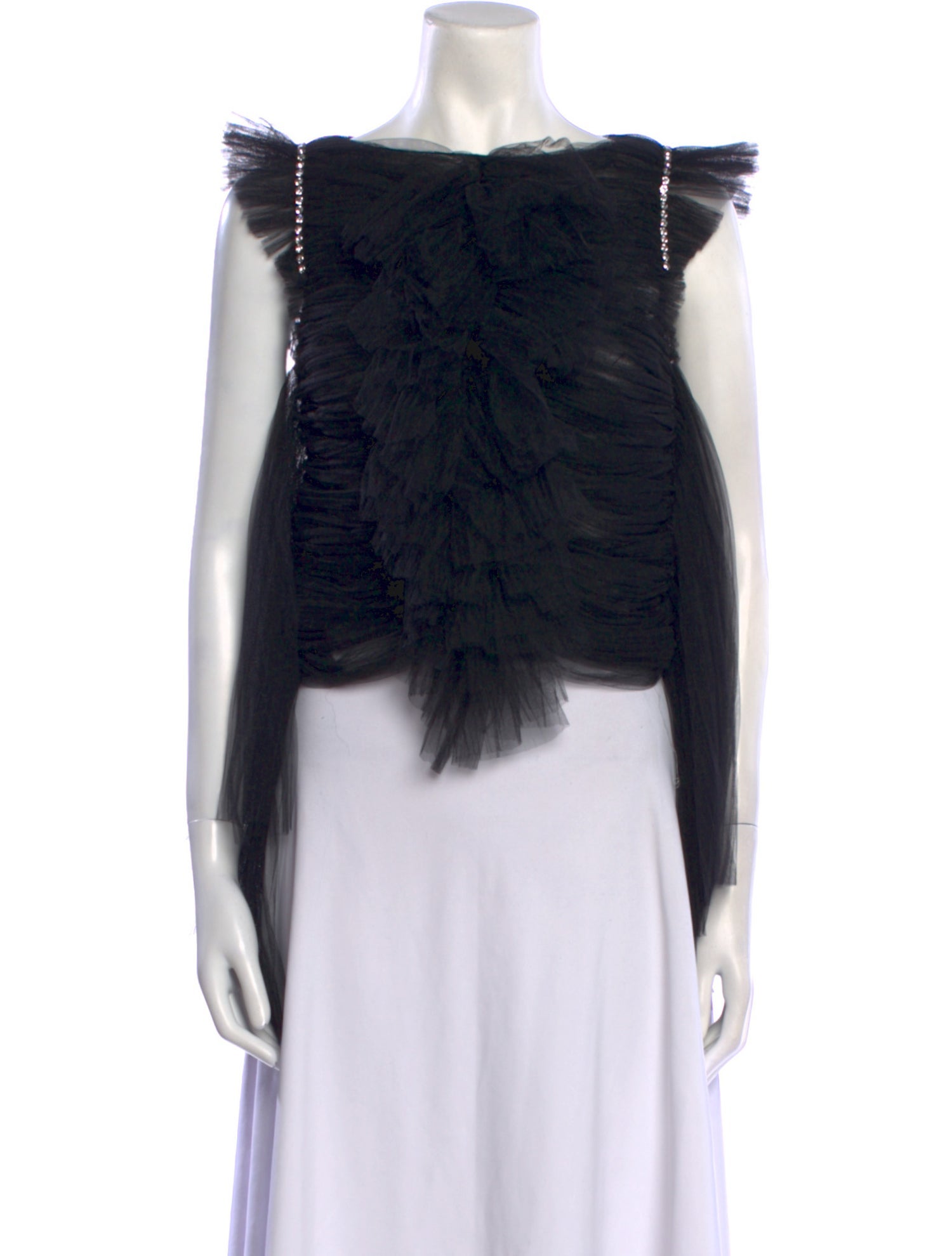 Khaite Bateau Neckline Sleeveless Crop Top