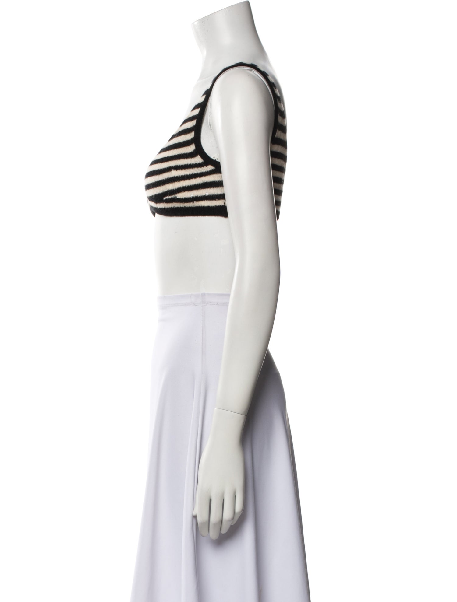 Khaite Cashmere Striped Crop Top