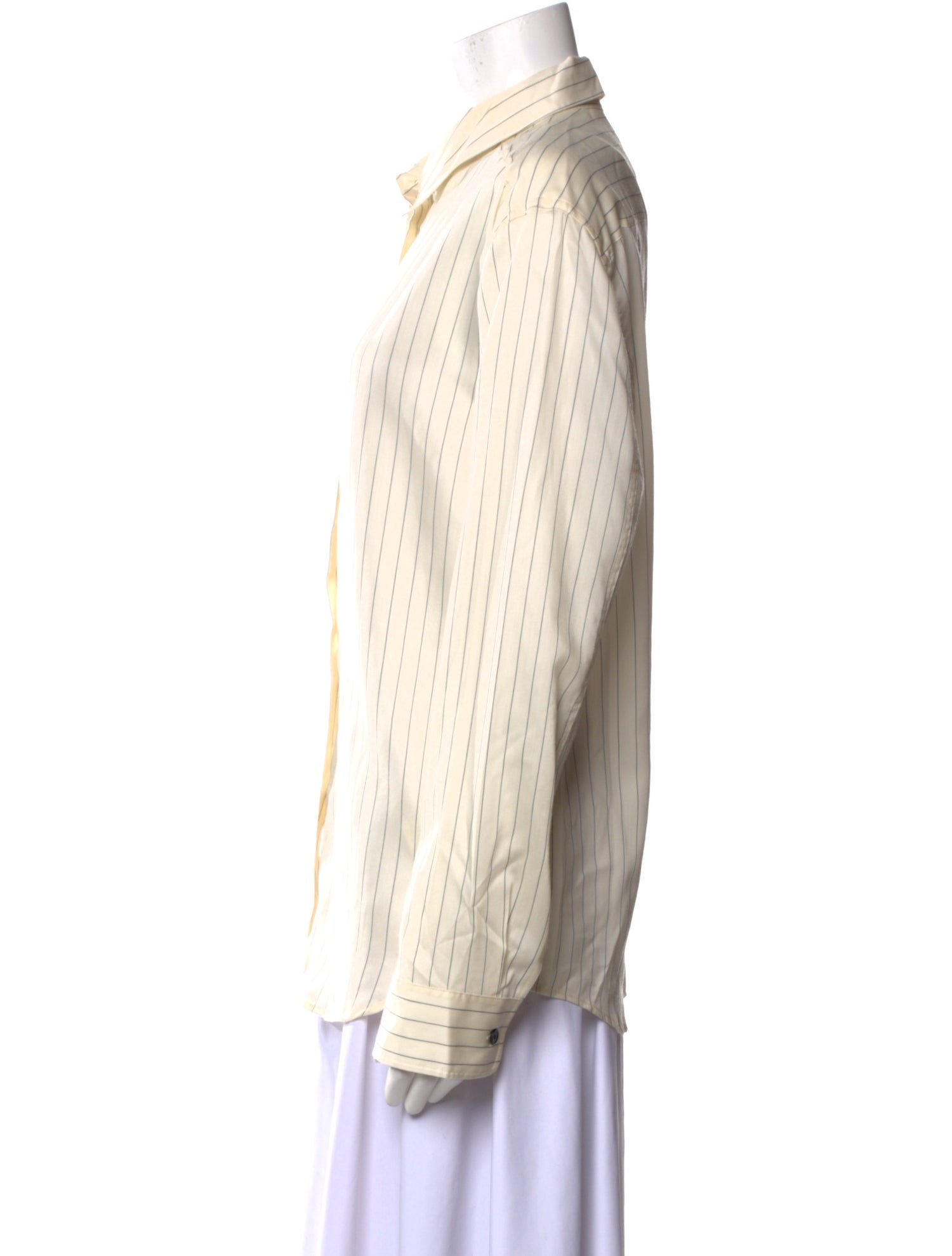 Khaite Virgin Wool Striped Button-Up Top