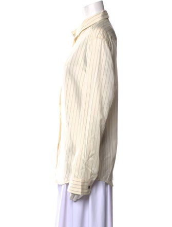 Khaite Virgin Wool Striped Button-Up Top