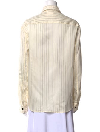 Khaite Virgin Wool Striped Button-Up Top