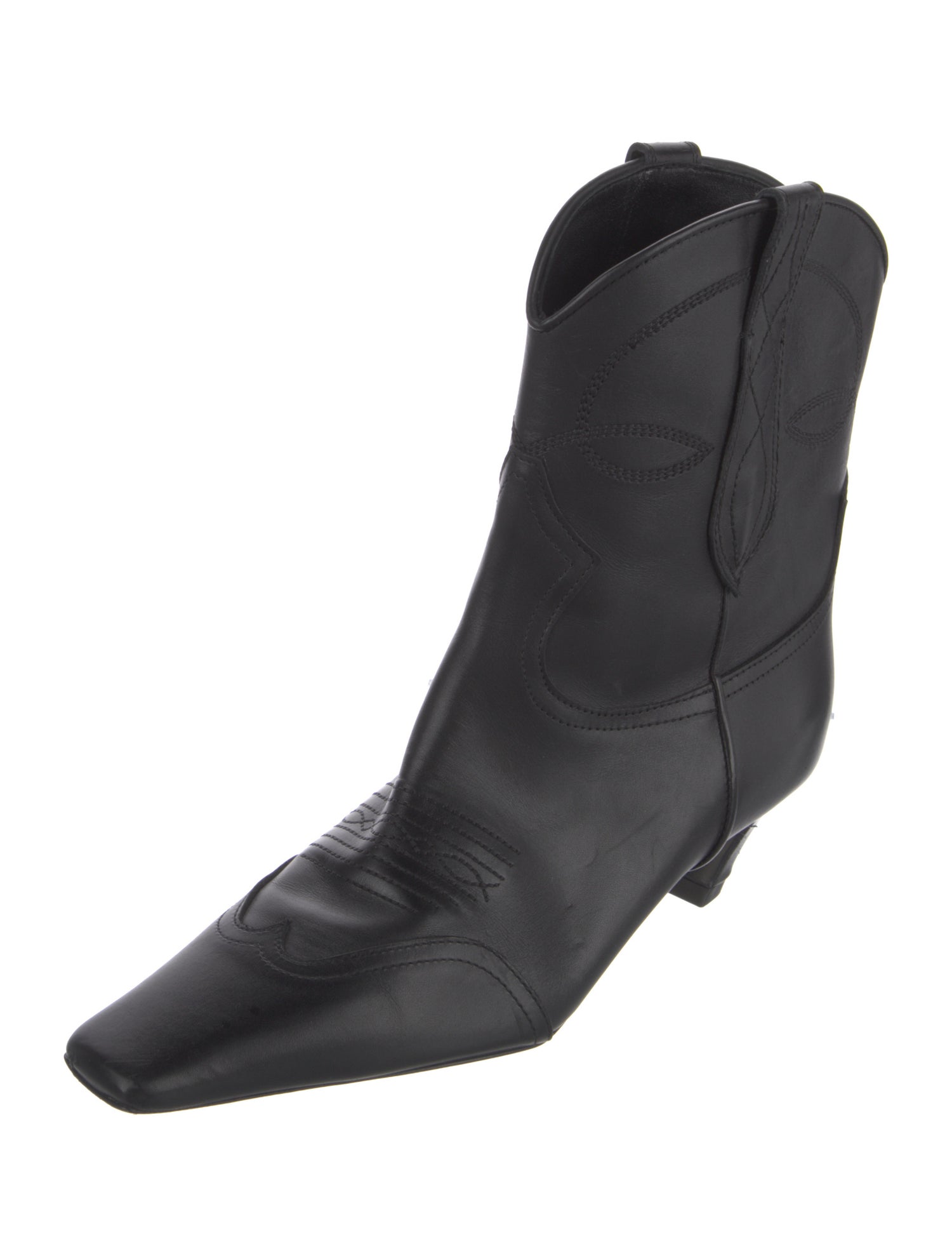 Khaite Leather Western Boots