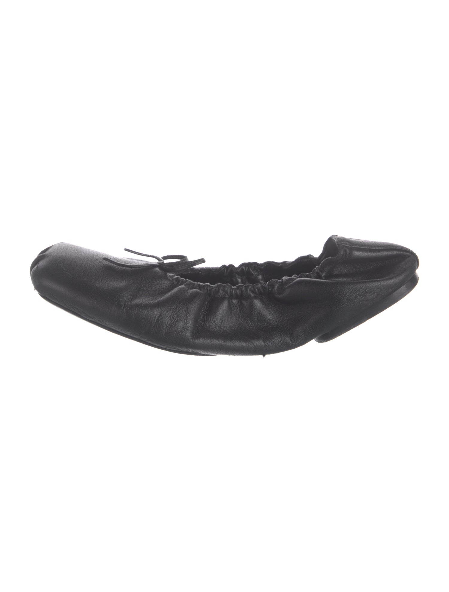 Khaite Leather Bow Accents Ballet Flats