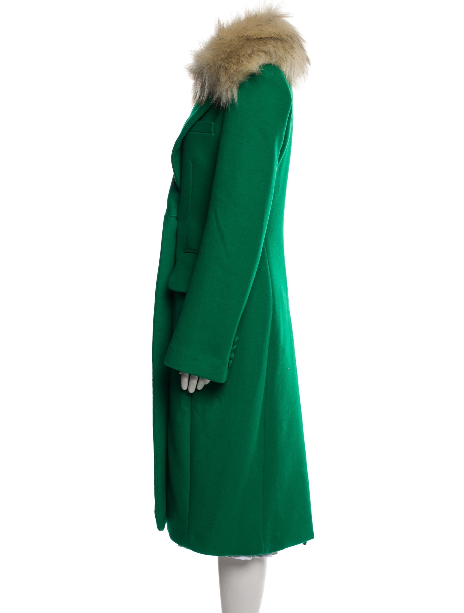 Khaite Wool Faux Fur Coat