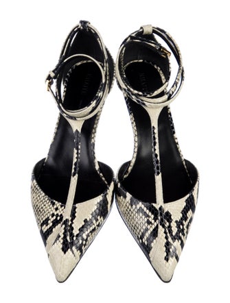 Khaite Leather Animal Print T-Strap Pumps