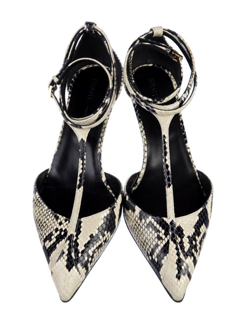 Khaite Leather Animal Print T-Strap Pumps