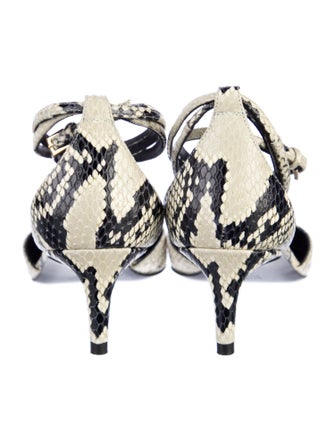 Khaite Leather Animal Print T-Strap Pumps