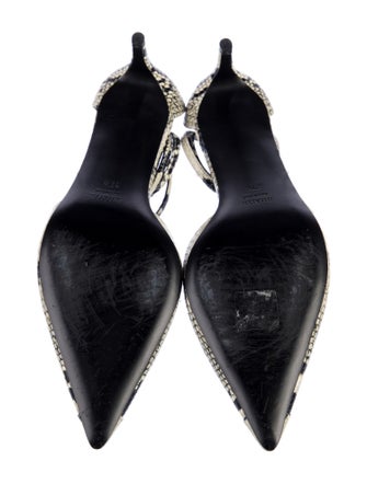 Khaite Leather Animal Print T-Strap Pumps