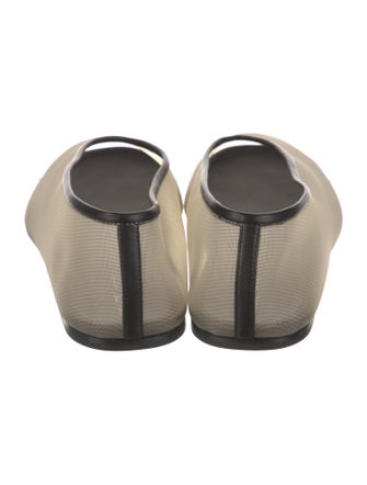 Khaite Mesh Leather Trim Embellishment Ballet Flats