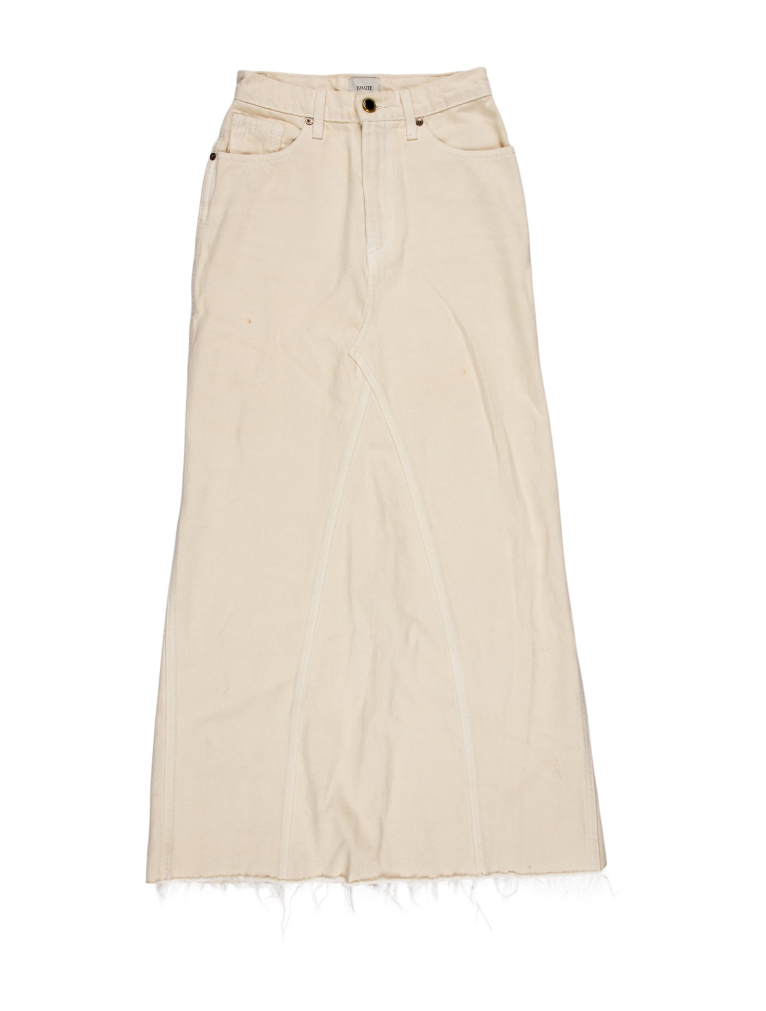 Khaite Raw-Edge Trim Long Skirt