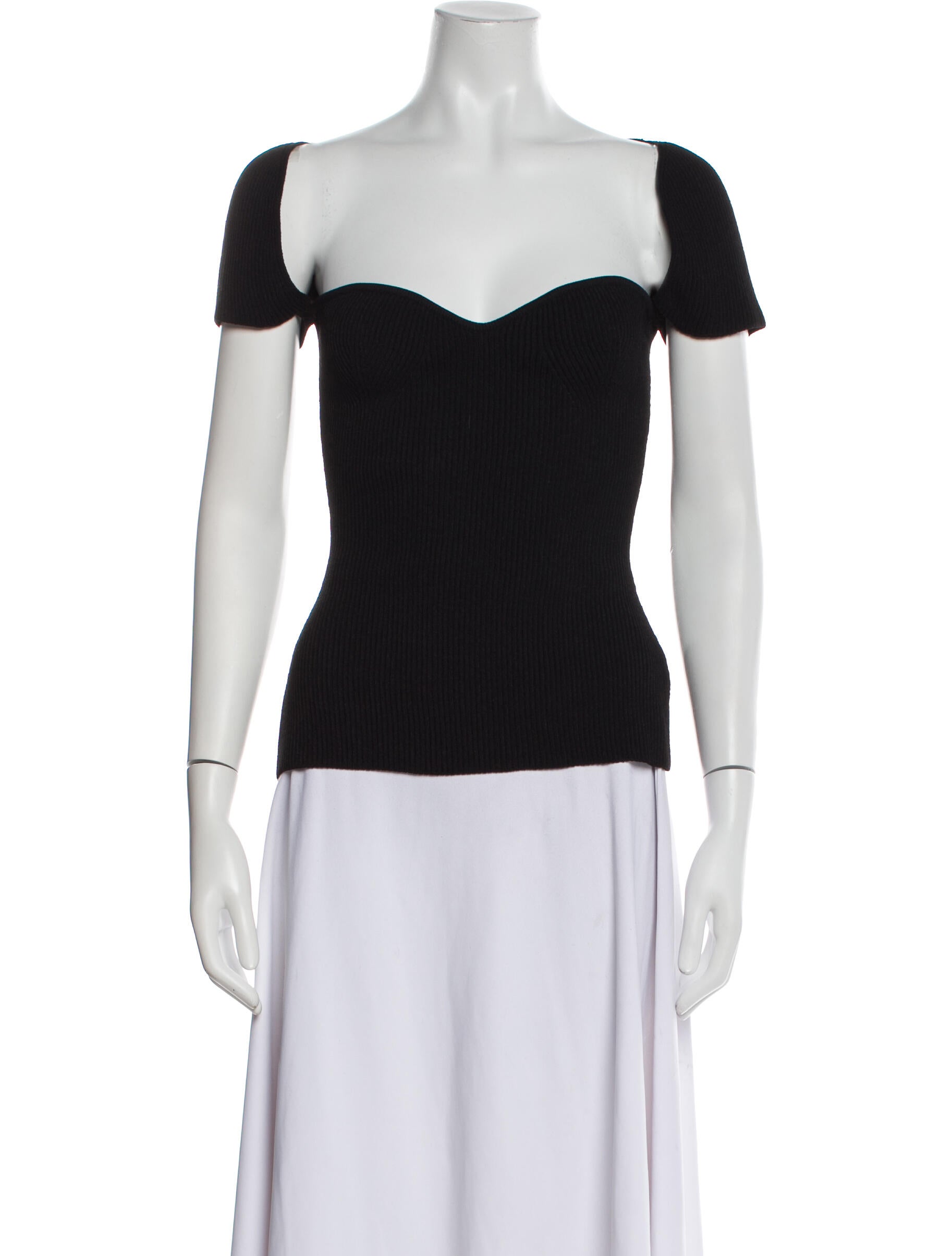 Khaite Square Neckline Short Sleeve Top