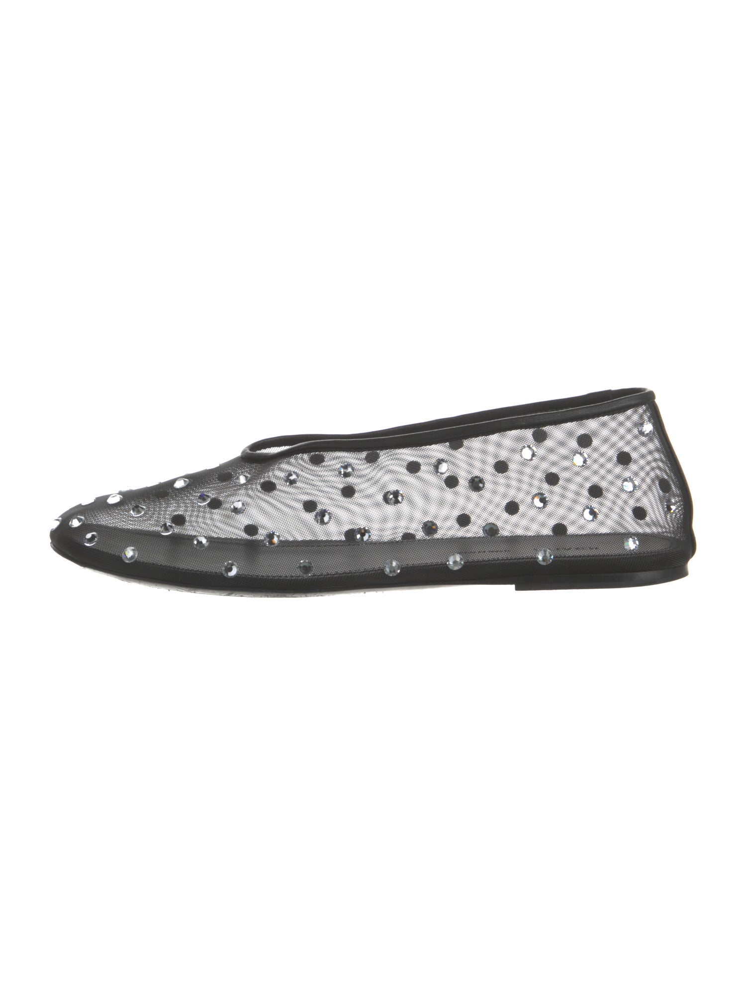Khaite Mesh Crystal Embellishments Ballet Flats