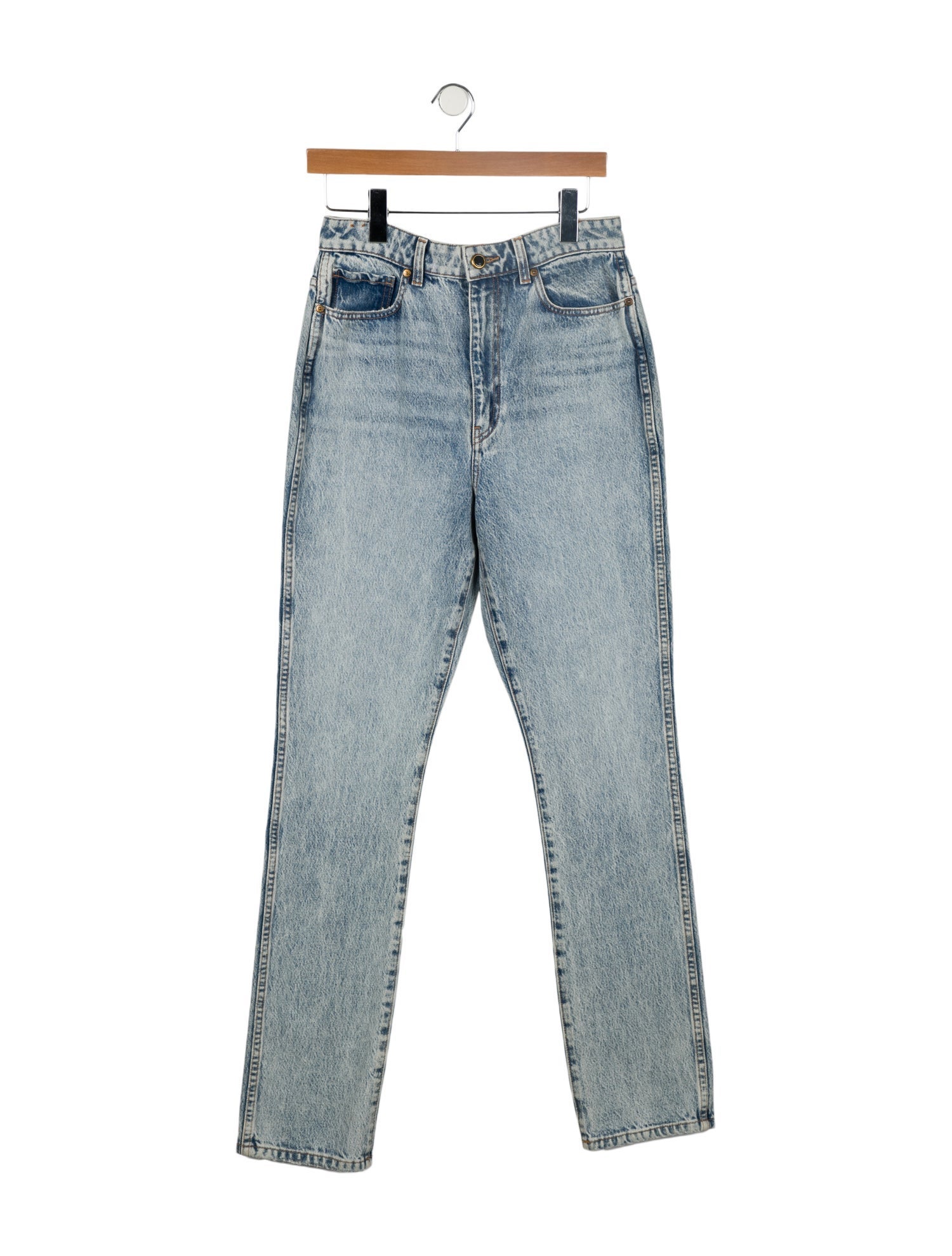 Khaite High-Rise Straight Leg Jeans