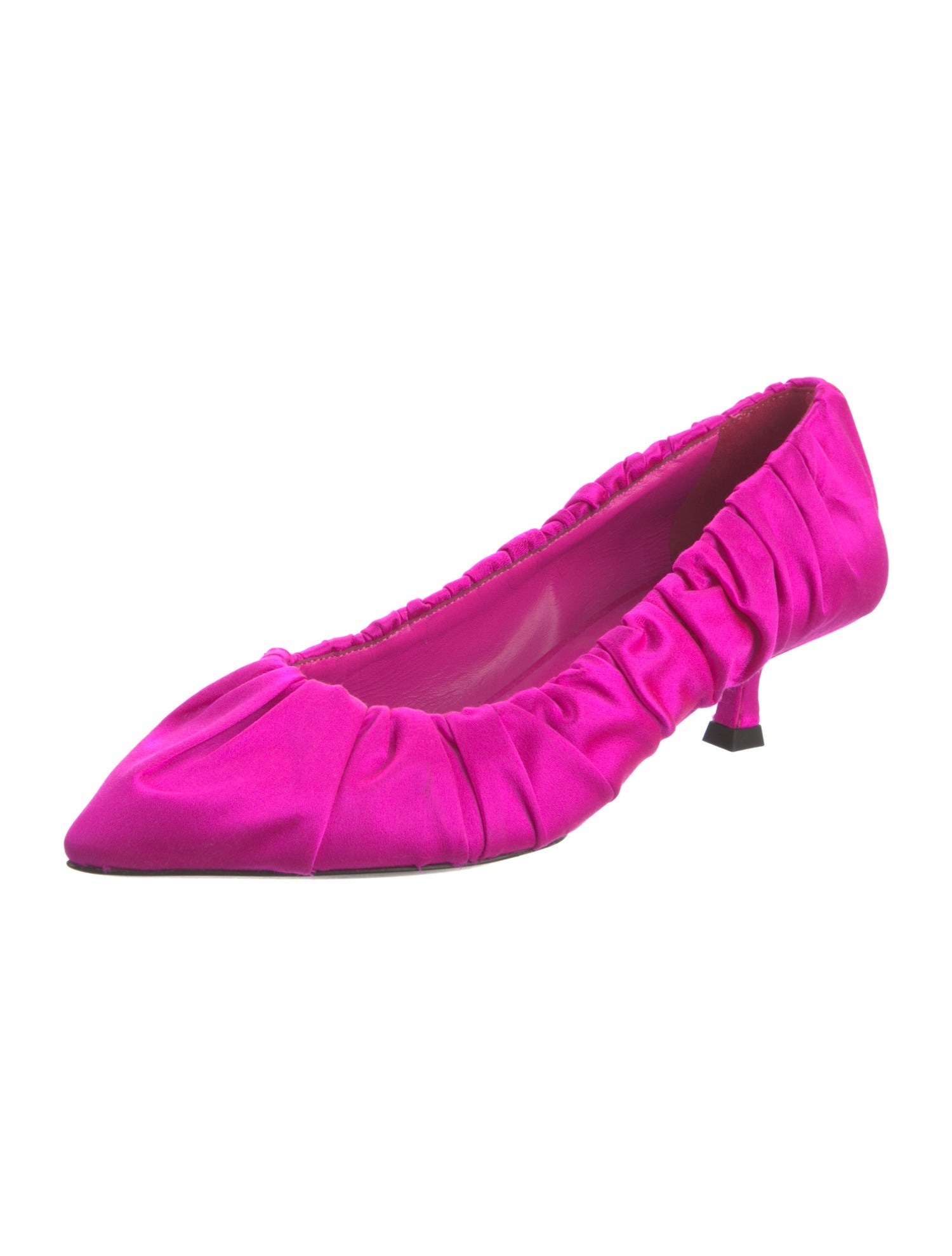 Khaite Satin Ruffle Embellishment Pumps