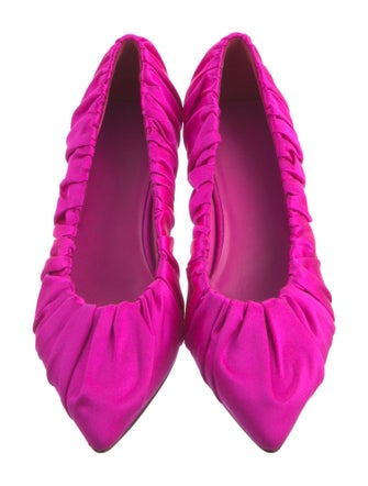 Khaite Satin Ruffle Embellishment Pumps