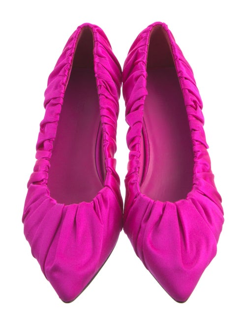 Khaite Satin Ruffle Embellishment Pumps