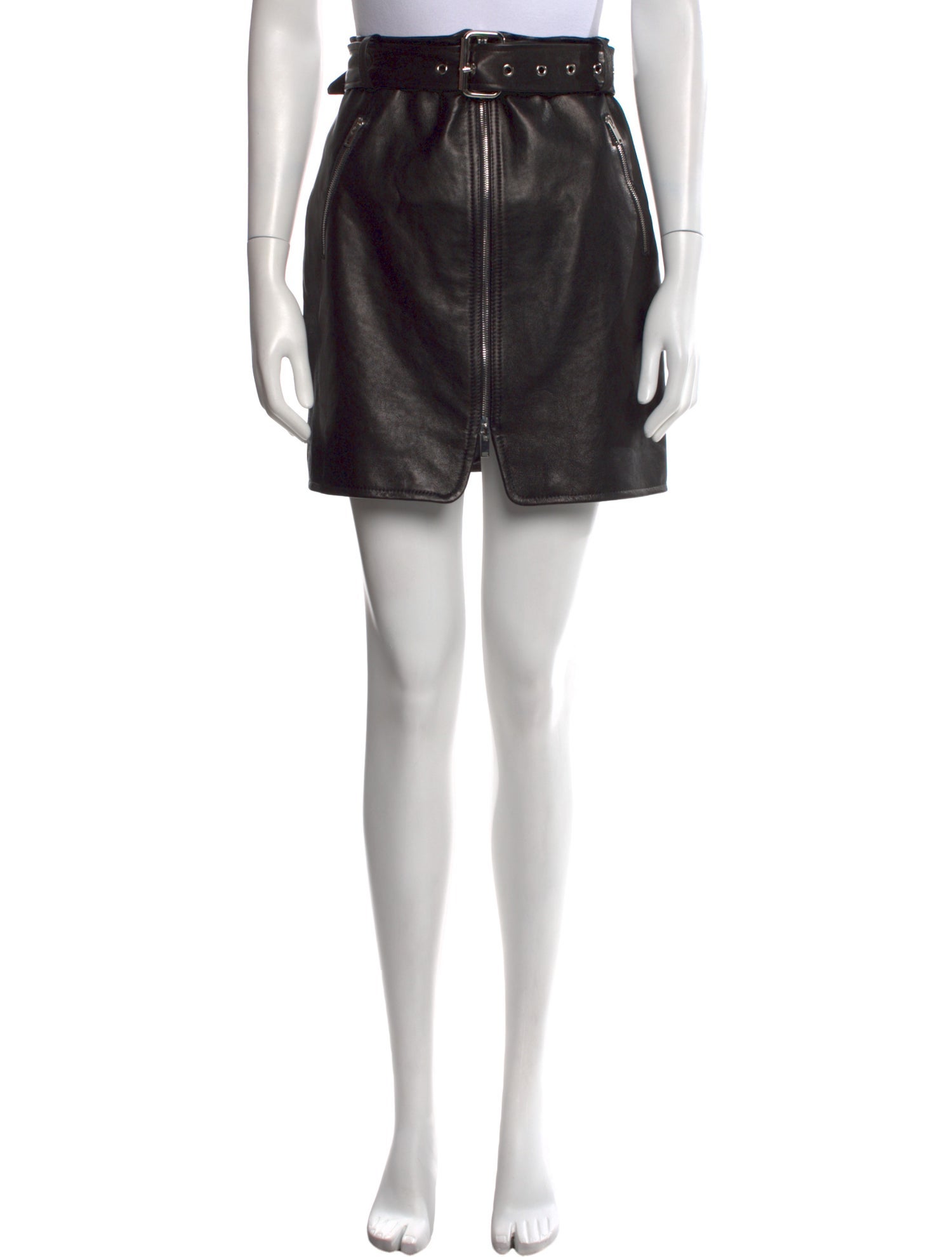 Khaite Leather Mini Skirt